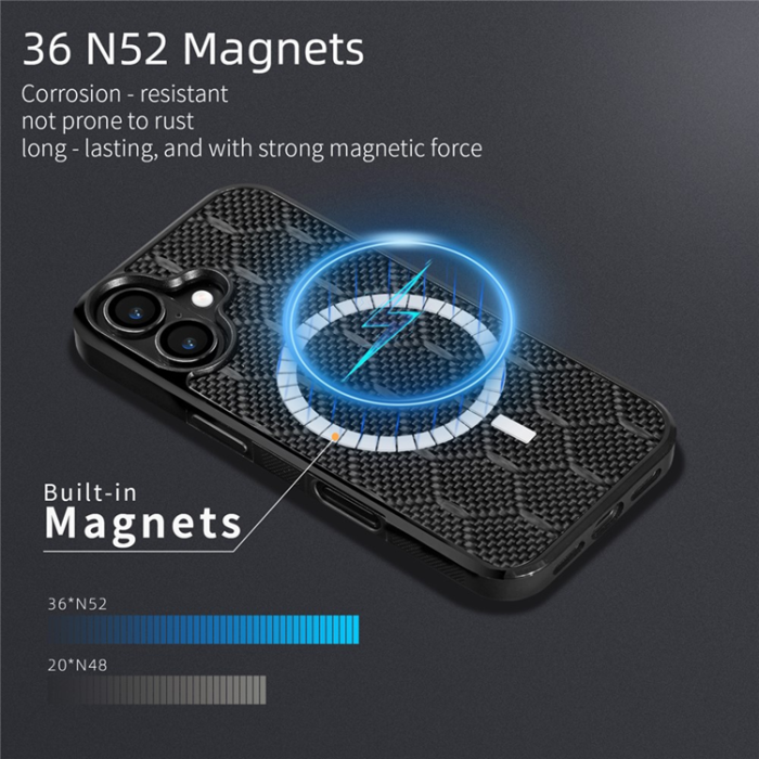 A-One Brand - iPhone 17 Mobilskal MagSafe Aramid Fiber TPU - Vaxkaka