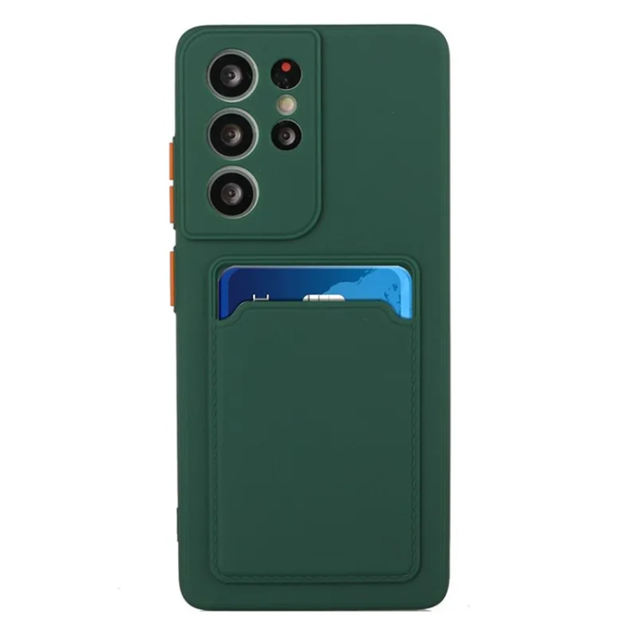 A-One Brand - Galaxy S23 Ultra Mobilskal Korthållare TPU - Midnight Grön