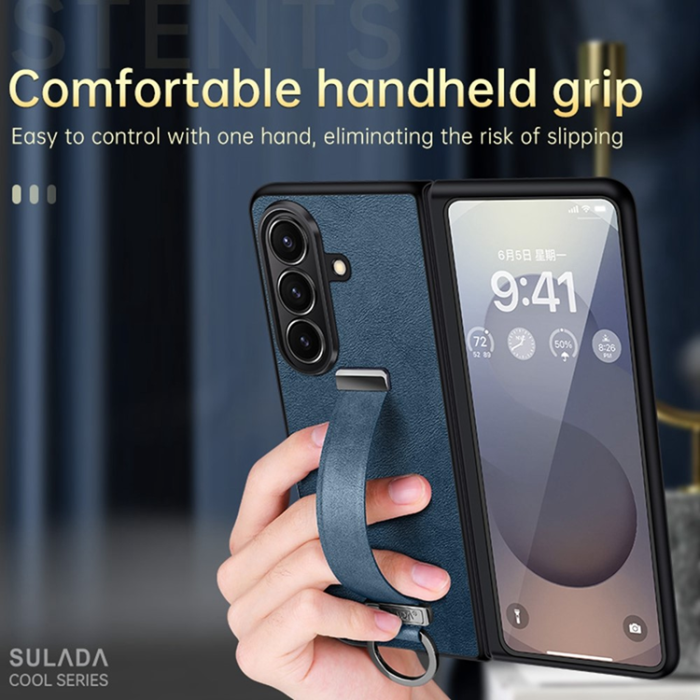 SULADA - SULADA Galaxy Z Fold 7 Mobilskal Kickstand Fashion - Blå