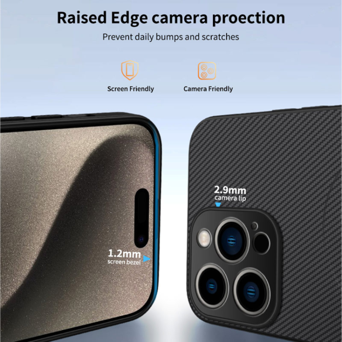 WANLONFENG - WANLONFENG iPhone 15 Pro Mobilskal MagSafe Carbon Fiber TQ