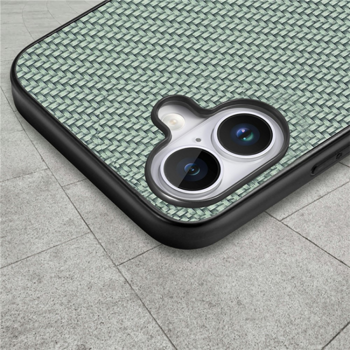 A-One Brand - iPhone 17 Mobilskal Carbon Fiber PU Läder - Grön