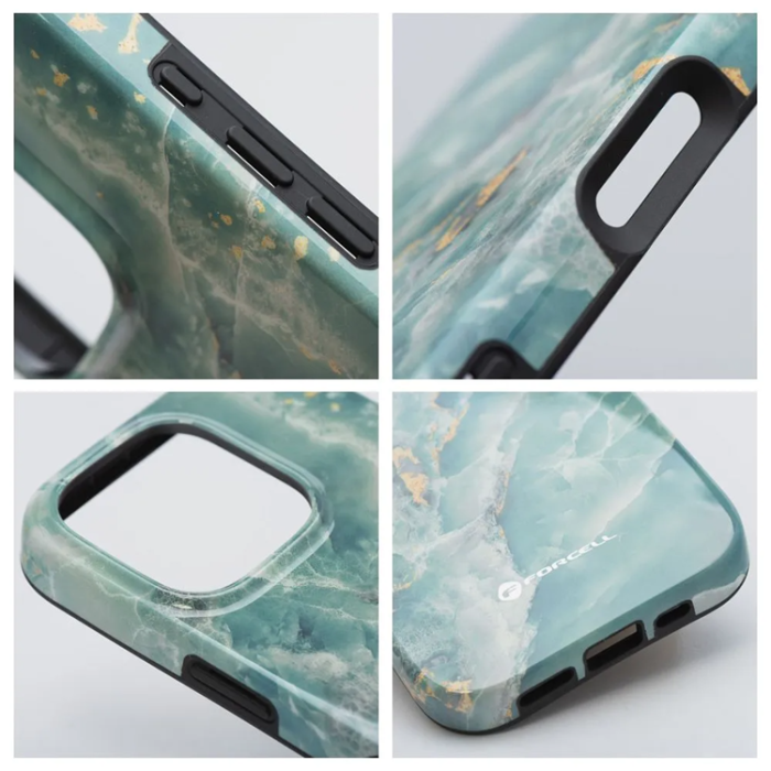 Forcell - Forcell iPhone 15 Plus Mobilskal MagSafe Mirage - Grön Marble