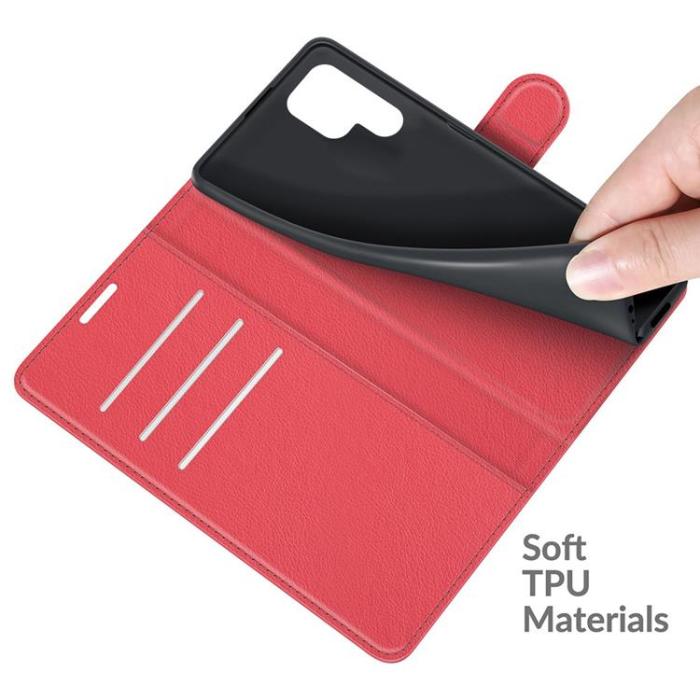 OEM - Litchi Magnetic Fodral Galaxy S22 Ultra 5G - Röd