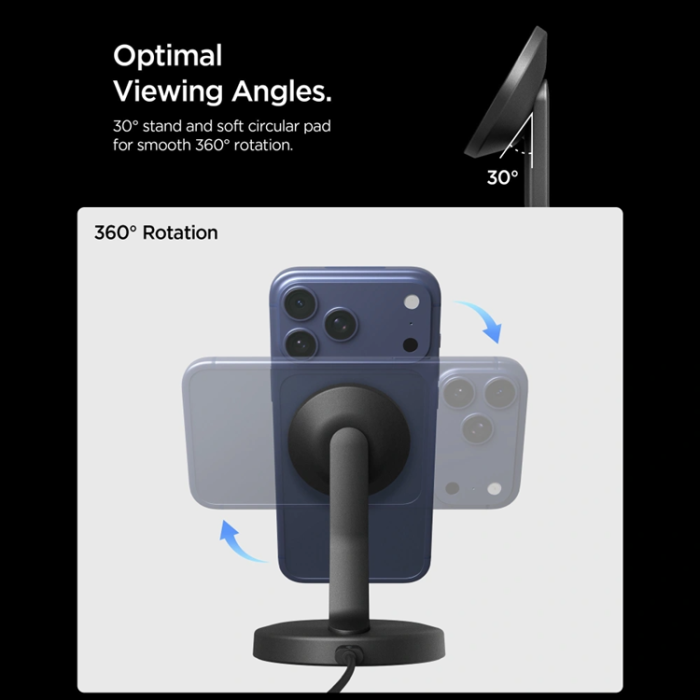 Spigen - Spigen EF151MS Essentials MagSafe Trådlös Laddare 15W - Svart