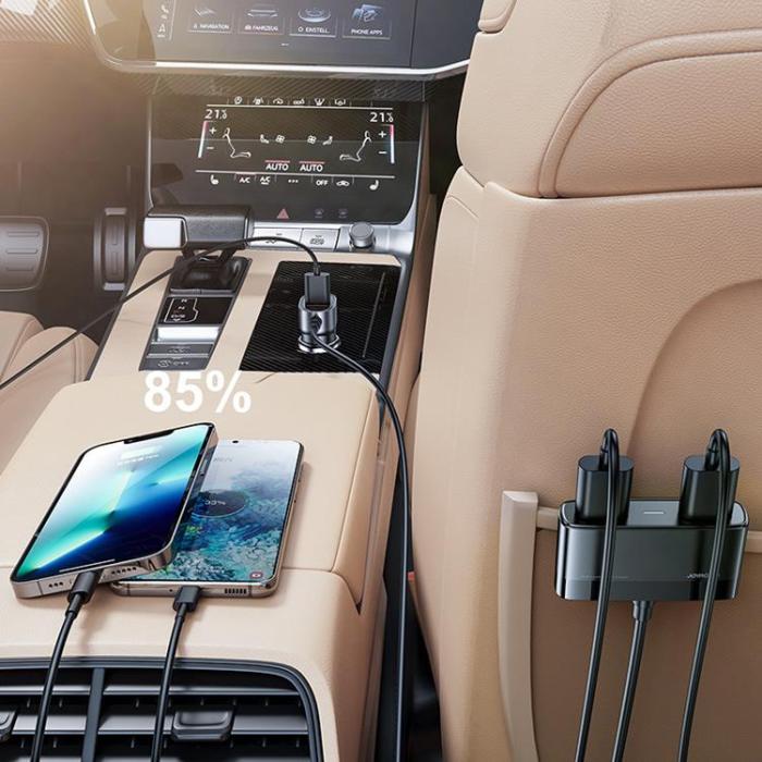 Joyroom - Joyroom Snabb Billaddare 5xUSB-A 45W Förlängning Kabel - Svart