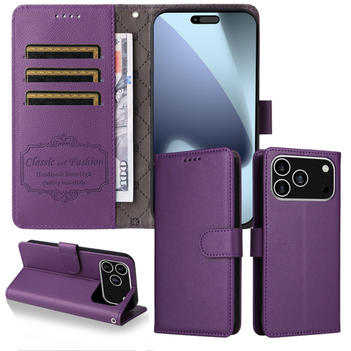 A-One Brand - iPhone 17 Pro Plånboksfodral RFID Blocking med Handledsrem