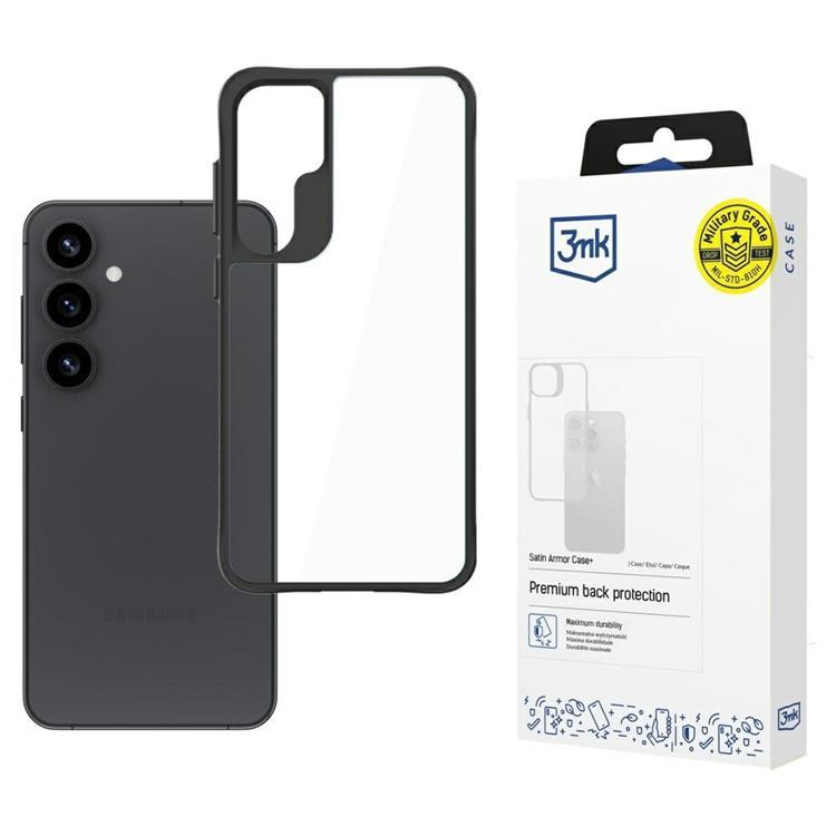3MK Galaxy S25 Mobilskal Satin Armor - Svart | 2353 | AlltMobil