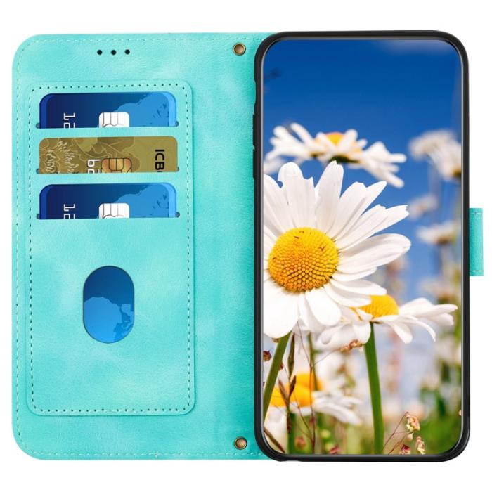 OEM - iPhone 15 Pro Max Plånboksfodral Flower Pattern - Grön