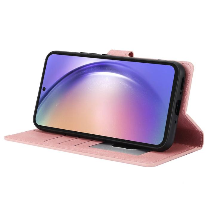OEM - Samsung Galaxy S26+ Plånboksfodral Konstläder Med Ställ - Rosa