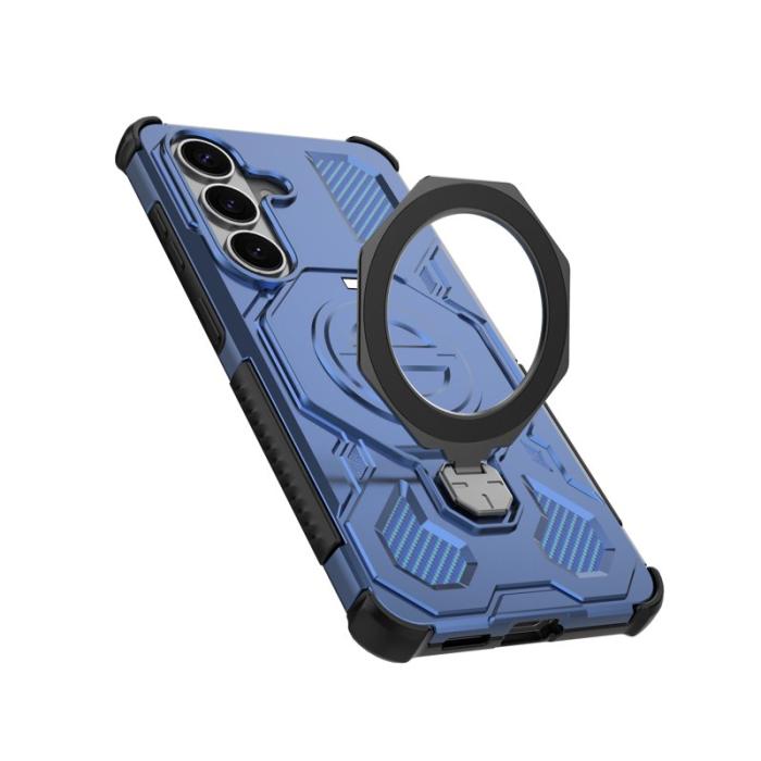 OEM - Mobilskal till Samsung Galaxy S26/S26 Pro Magnetiskt Ställ Stöttålig PC TPU Blå