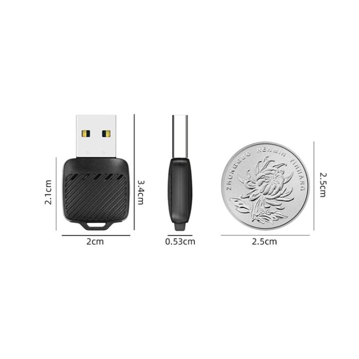A-One Brand - CarPlay 2in1 USB Mini Trådbunden Trådlös Adapter EC03 - Svart