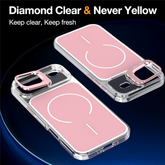 A-One Brand - iPhone Air Mobilskal MagSafe Lens Kickstand TPU + PC - Rosa