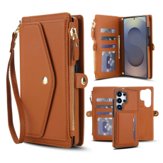 A-One Brand - Galaxy S25 Ultra Plånboksfodral MagSafe Detachable - Brun