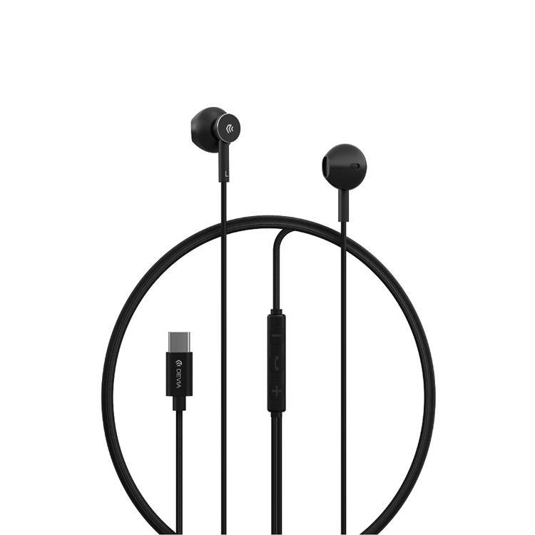 Devia In-Ear Trådbundna Hörlurar USB-C Smart M2 Digital Metal - Svart | 505771 | AlltMobil
