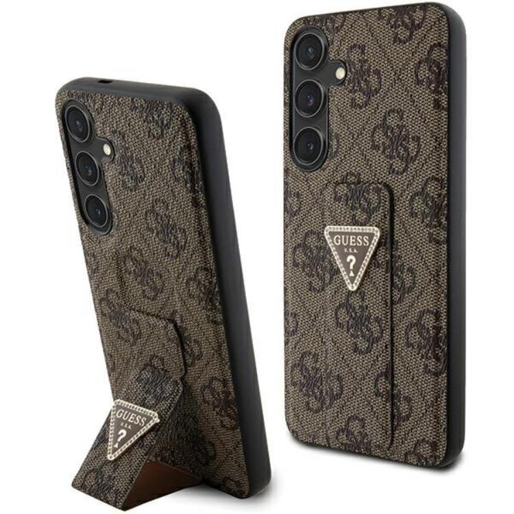 Guess Galaxy S24 Mobilskal Grip Stand Triangle Strass - Brun | 2353 | AlltMobil