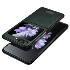 SULADA - SULADA Mobilskal till Galaxy Z Flip7 FE 5G PU L&auml;der TPU PC Gr&ouml;n