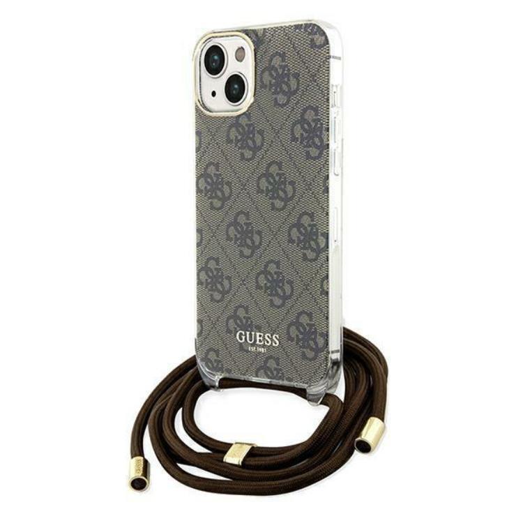 Guess Mobilskal till iPhone 15/14/13 Crossbody Cord Print - Brun | 2353 | AlltMobil