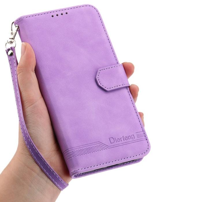 DIERFENG - DIERFENG Plånboksfodral för Samsung Galaxy S26 Konstläder med handledsrem - Lila