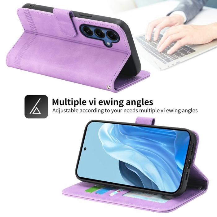 DIERFENG - DIERFENG Plånboksfodral för Samsung Galaxy S26 Konstläder med handledsrem - Lila