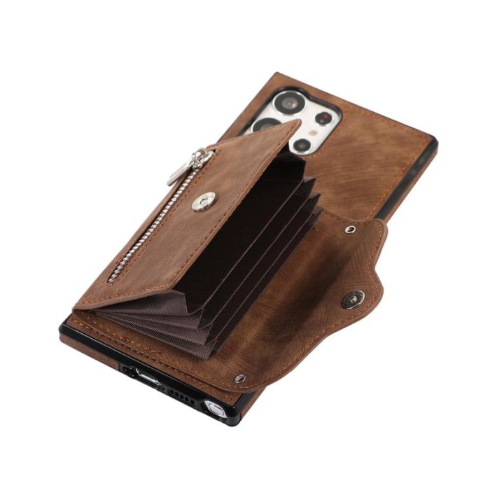 OEM - Mobilfodral för Samsung Galaxy S26 Ultra Kickstand Kortfack - Brun