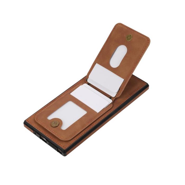 OEM - Mobilfodral för Samsung Galaxy S26 Ultra Kickstand Kortfack - Brun