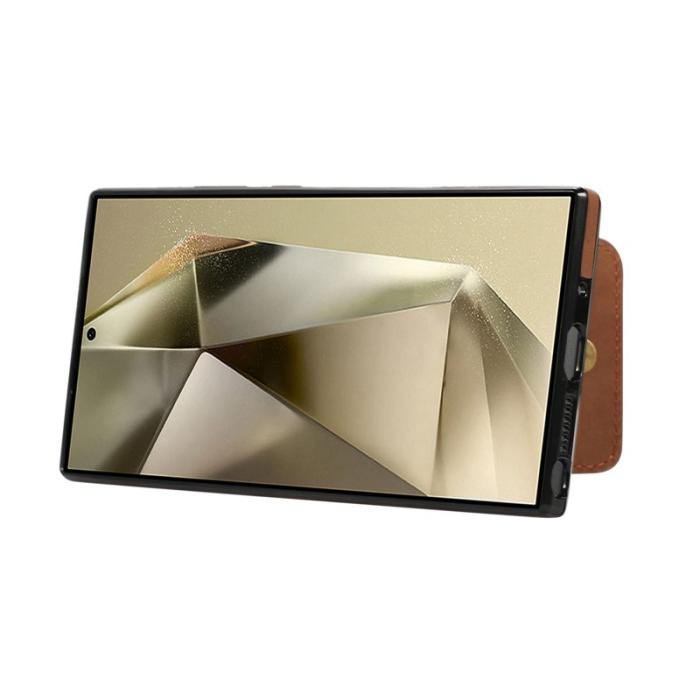 OEM - Mobilfodral för Samsung Galaxy S26 Ultra Kickstand Kortfack - Brun