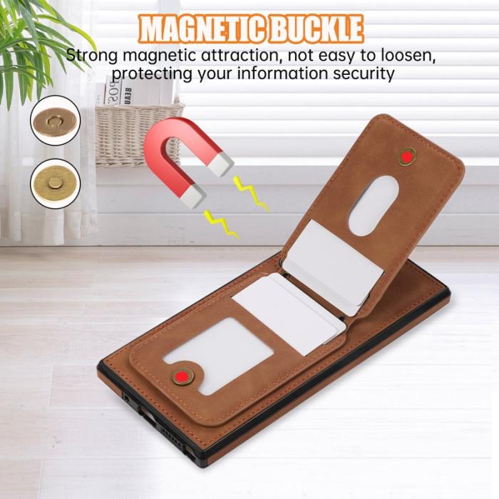 OEM - Mobilfodral för Samsung Galaxy S26 Ultra Kickstand Kortfack - Brun