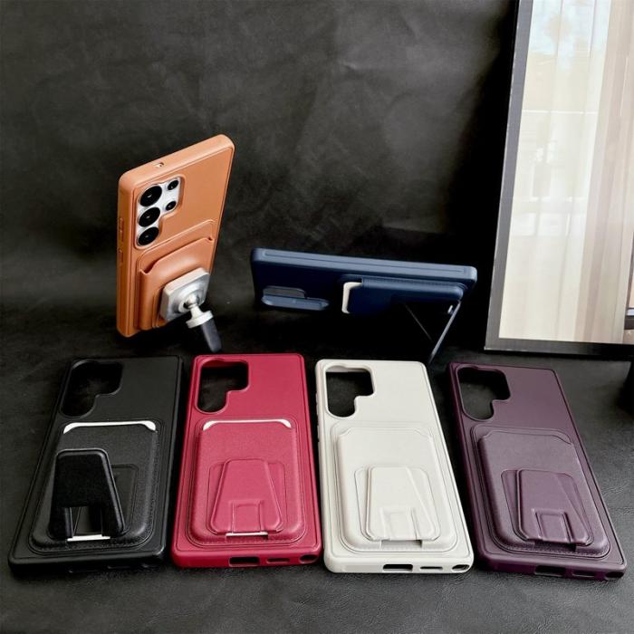 OEM - Mobilfodral för Samsung Galaxy S26 Ultra Kickstand Kortfack - Brun