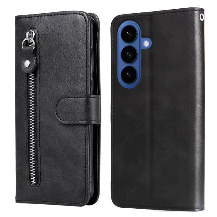 OEM - Plånboksfodral för Samsung Galaxy S26 Konstläder med ficka - Svart