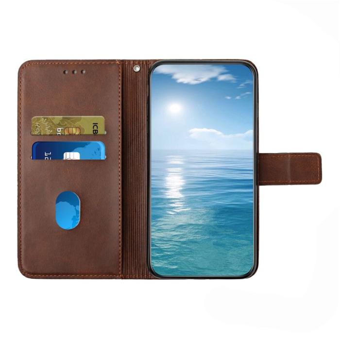 OEM - Plånboksfodral för Samsung Galaxy S26 Konstläder med handledsrem - Brun