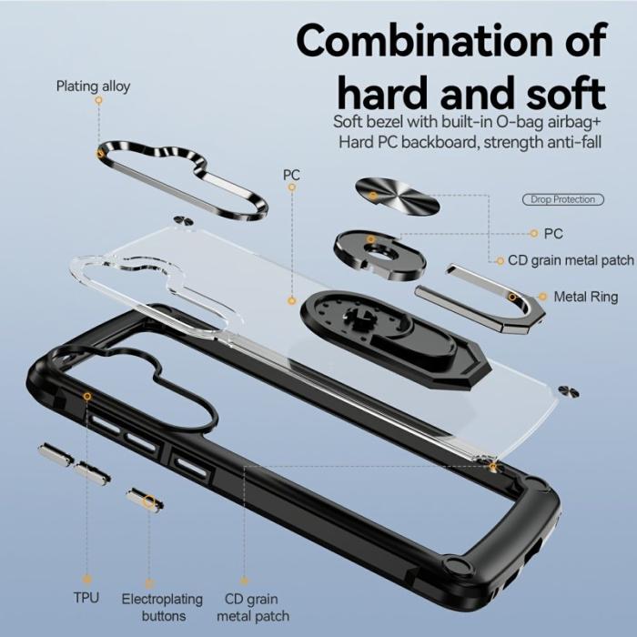 OEM - Mobilskal för Samsung Galaxy S26 Plus PC + TPU Kickstand - Svart