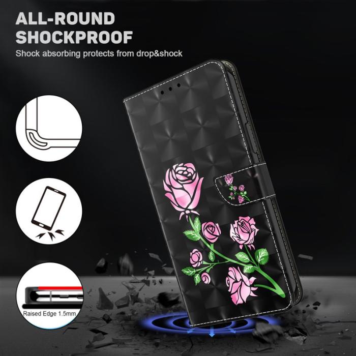OEM - Mobilfodral för Samsung Galaxy S26 Plus Stativmönster Konstläder - Rosablomma