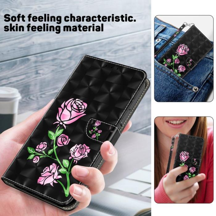 OEM - Mobilfodral för Samsung Galaxy S26 Plus Stativmönster Konstläder - Rosablomma