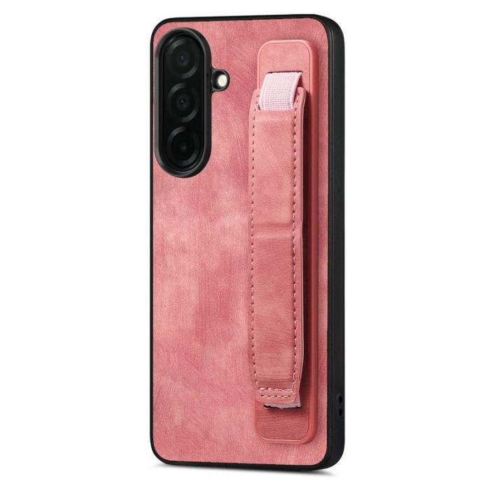 OEM - Mobilskal för Samsung Galaxy S26 Kickstand Konstläder + TPU - Rosa