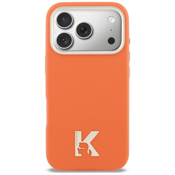KARL LAGERFELD - Karl Lagerfeld Mobilskal För iPhone 17 Pro MagSafe Karl Head Logo - Orange