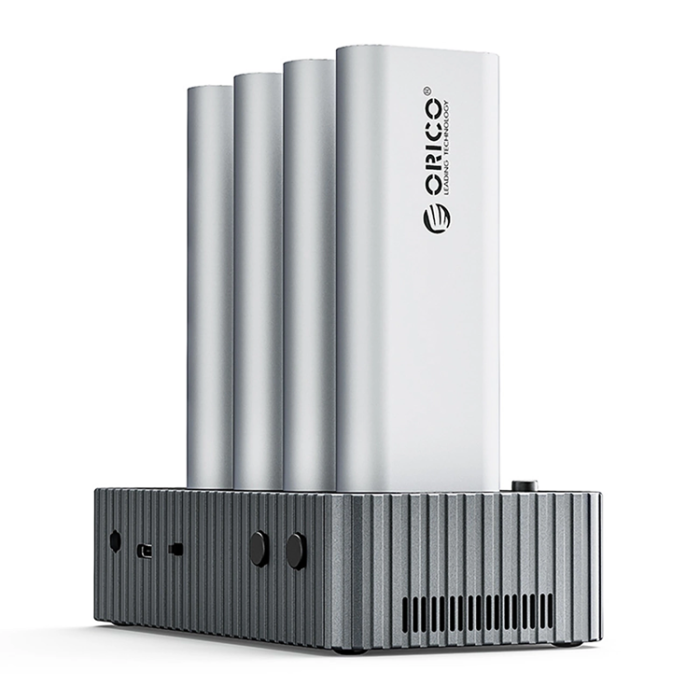 ORICO - Orico 4-Diskdockningsstation M.2 NVME klonfunktion - Grå