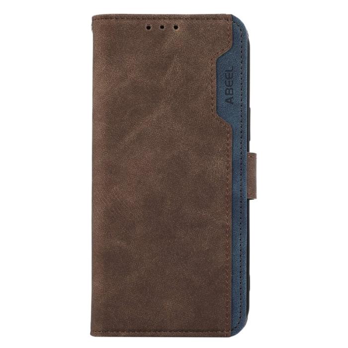 ABEEL - ABEEL iPhone 16 Pro Plånboksfodral RFID-Skydd Konstläder Flip - Brun