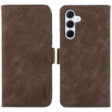 ABEEL - ABEEL Samsung Galaxy A56 5G Pl&aring;nboksfodral Konstl&auml;der Brun