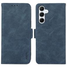 ABEEL - ABEEL Samsung Galaxy A56 5G Pl&aring;nboksfodral Konstl&auml;der St&auml;ll Bl&aring;