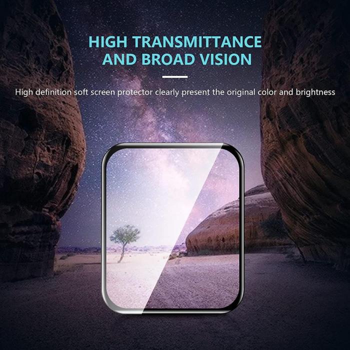 A-One Brand - [2-PACK] 3D Curved Härdat Glas Skärmskydd Full Glue Apple Watch 44mm - Svart