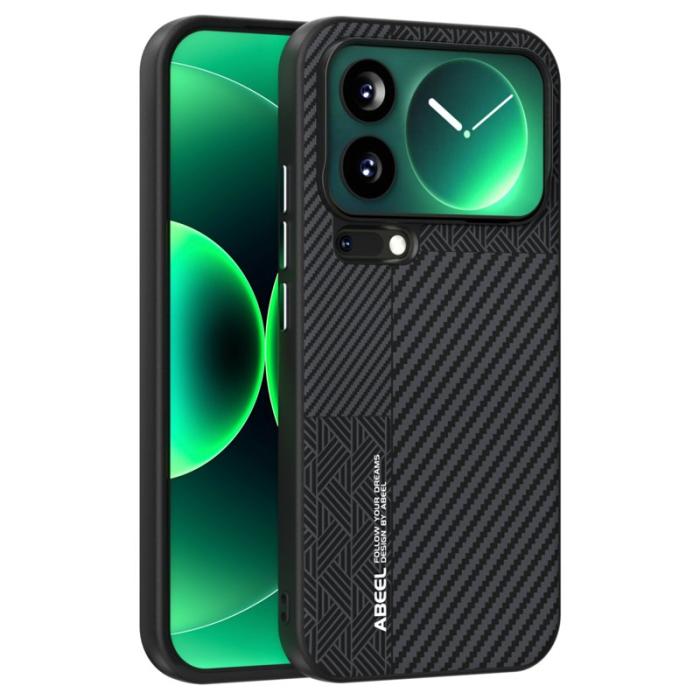 ABEEL - ABEEL Mobilskal till Xiaomi 17 Pro Max PC TPU Aluminium PU Läder - Textur 1