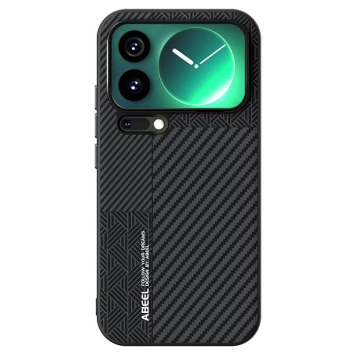 ABEEL - ABEEL Mobilskal till Xiaomi 17 Pro Max PC TPU Aluminium PU Läder - Textur 1