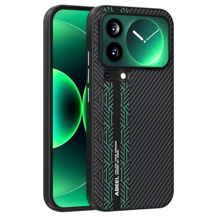 ABEEL - ABEEL Mobilskal till Xiaomi 17 Pro Max PC TPU Aluminium PU Läder - Textur 2
