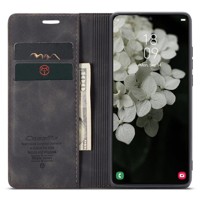 Caseme - CASEME 013 Series Samsung Galaxy S22 5G Plånboksfodral Konstläder Svart