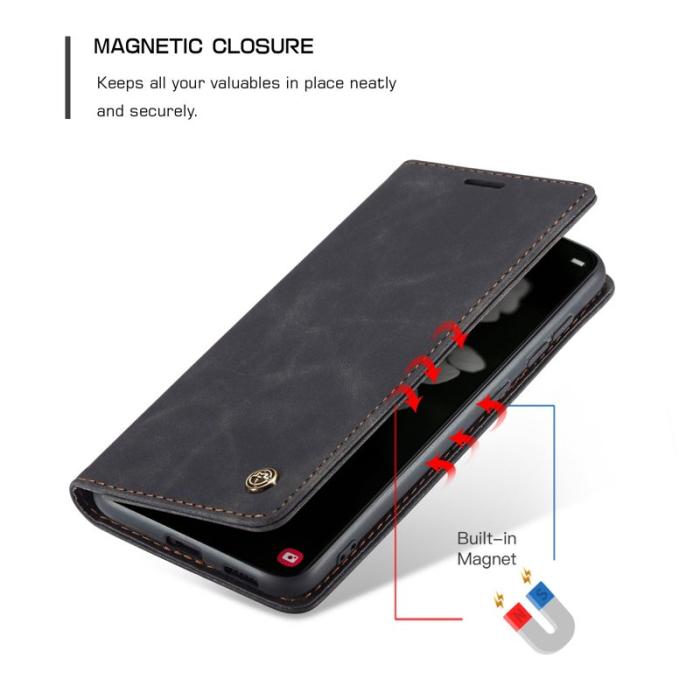 Caseme - CASEME 013 Series Samsung Galaxy S22 5G Plånboksfodral Konstläder Svart