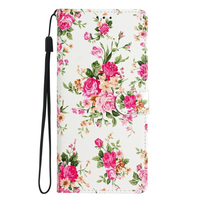 OEM - Samsung Galaxy S26 Plus Plånboksfodral Konstläder Ställ Röda Blommor