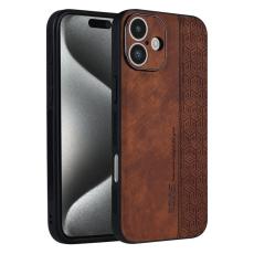 AZNS - AZNS iPhone 16 Plus Fodral Skyddande KonstL&auml;der - Brun