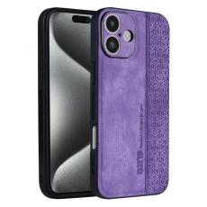 AZNS - AZNS iPhone 16 Plus Fodral Skyddande KonstL&auml;der - Lila