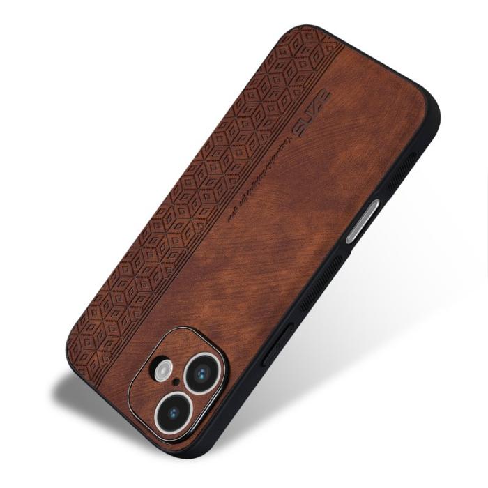 AZNS - AZNS iPhone 16 Plus Fodral Skyddande KonstLäder - Brun