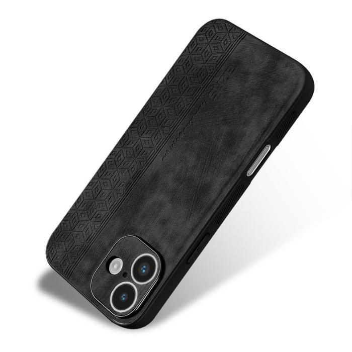 AZNS - AZNS iPhone 16 Plus Fodral Skyddande KonstLäder - Svart